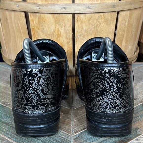 Dansko XP Black Silver Patent Slip-Resistant Professional Clogs Womens 11 EU 41 - Picture 6 of 12